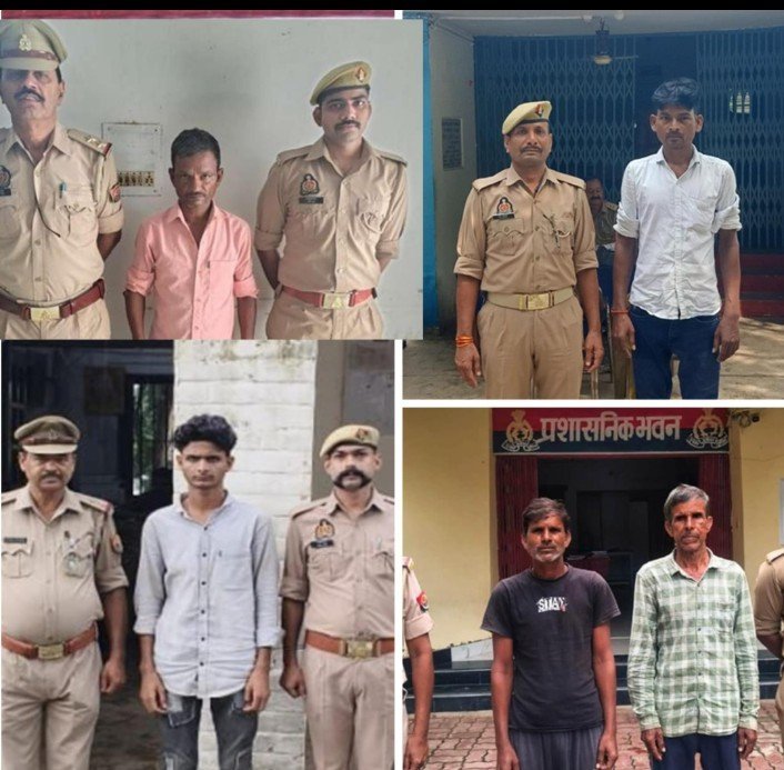 सीतापुर पुलिस का वांछितों पर शिकंजा, पांच वांछित/वारंटी गिरफ्तार