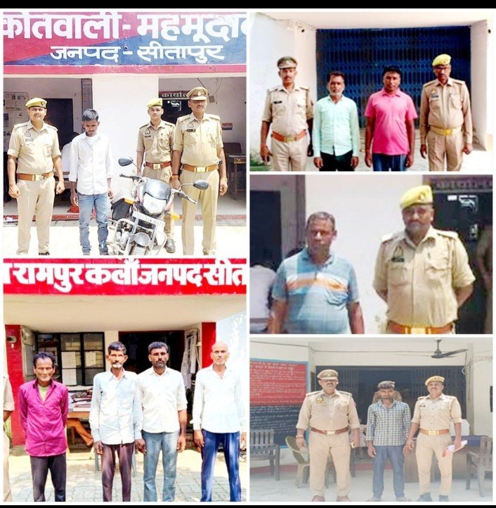 चोरी की बाइक बरामद, शातिर गिरफ्तार; सीतापुर में 9 वांछित-वारंटी भी दबोचे