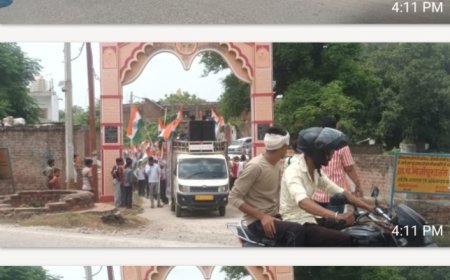 हर घर तिरंगा अभियान के तहत मछरेहटा में निकली विशाल तिरंगा रैली