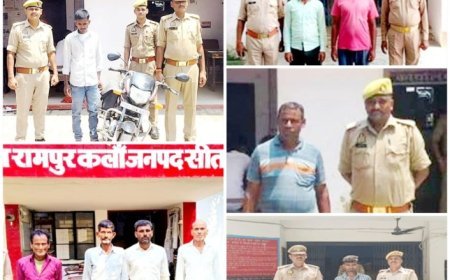 चोरी की बाइक बरामद, शातिर गिरफ्तार; सीतापुर में 9 वांछित-वारंटी भी दबोचे