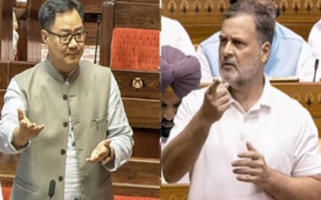 संसद में गतिरोध के बीच राहुल से मिले रीजीजू