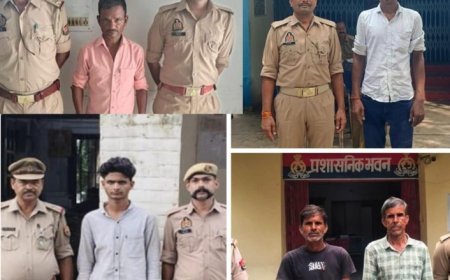सीतापुर पुलिस का वांछितों पर शिकंजा, पांच वांछित/वारंटी गिरफ्तार