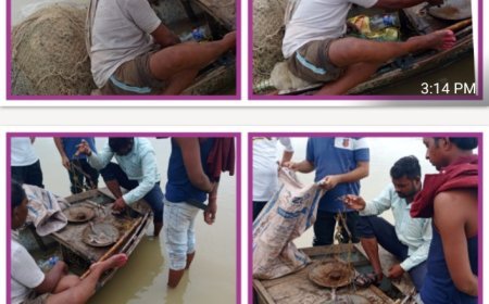 यमुना में अवैध मछली पकड़ने का खेल जारी, प्रशासन बेखबर*