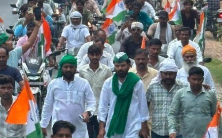 किसानों की मांगों को लेकर तिरंगा यात्रा, राष्ट्रपति को संबोधित ज्ञापन सौंपा