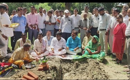 महामाई मंदिर का होगा सौंन्दर्यीकरण  140.35 लाख की परियोजना हुई स्वीकृत, भाजपाइयों ने किया नींव पूजन