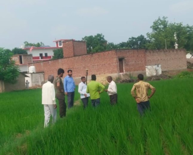 सुल्तानपुर के *अखंडनगर के बेहराभारी गांव में पहली बार रोवर मशीन से की गई जमीनी पैमाइश