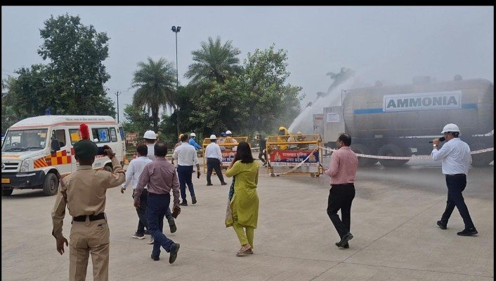 रासायनिक दुर्घटना आपदा से सुरक्षा एवं बचाव हेतु मॉक ड्रिल का आयोजन*