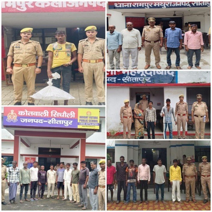 सीतापुर पुलिस का बड़ा क्रैकडाउन: विशेष अभियान में 40 वांछित व वारंटी अभियुक्त गिरफ्तार