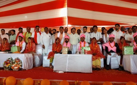 रेउसा में 150 जोड़ों ने थामा एक-दूजे का हाथ, सामूहिक विवाह में गूंजे मंगलगीत