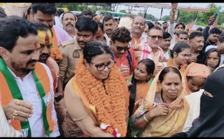 भाजपा राष्ट्रीय उपाध्यक्ष रेखा वर्मा का किया भव्य स्वागत
