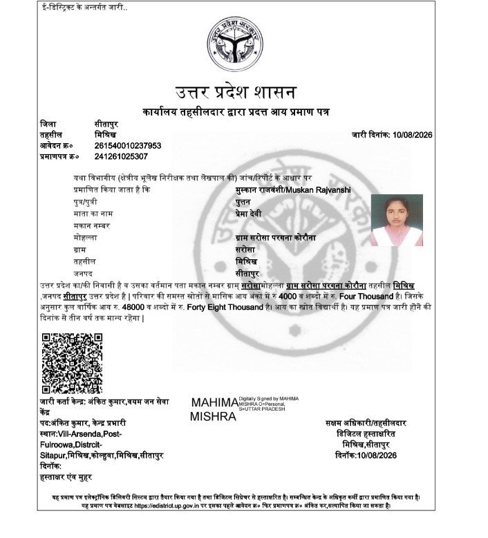मिश्रिख तहसील में आय प्रमाण पत्रों की जांच के आदेश, चार दिन में बदली आय ने उठाए सवाल