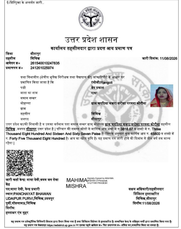 मिश्रिख तहसील में आय प्रमाण पत्रों की जांच के आदेश, चार दिन में बदली आय ने उठाए सवाल