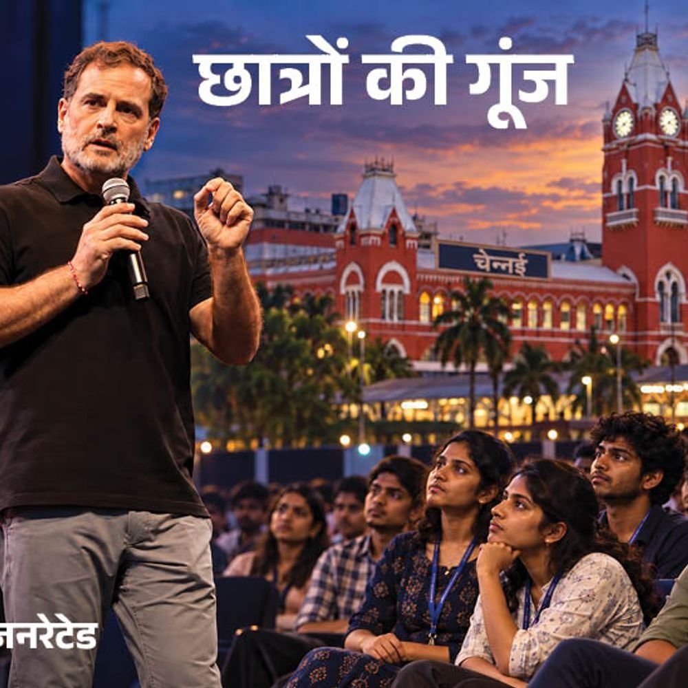 राहुल गांधी के 'छात्रों की गूंज' की दक्षिण में एंट्री:चेन्नई में छठवां कार्यक्रम, दक्षिण भारत में 15-29 साल के 7.5 करोड़ युवाओं पर फोकस