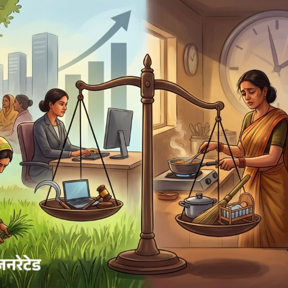 महिलाओं का रोजगार 8 साल में दोगुना हुआ:पर घरेलू काम नहीं बंटा; आराम के लिए पुरुषों से 70 मिनट कम मिले