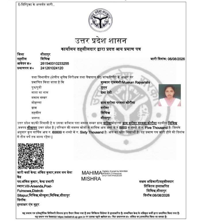 मिश्रिख तहसील में आय प्रमाण पत्रों की जांच के आदेश, चार दिन में बदली आय ने उठाए सवाल