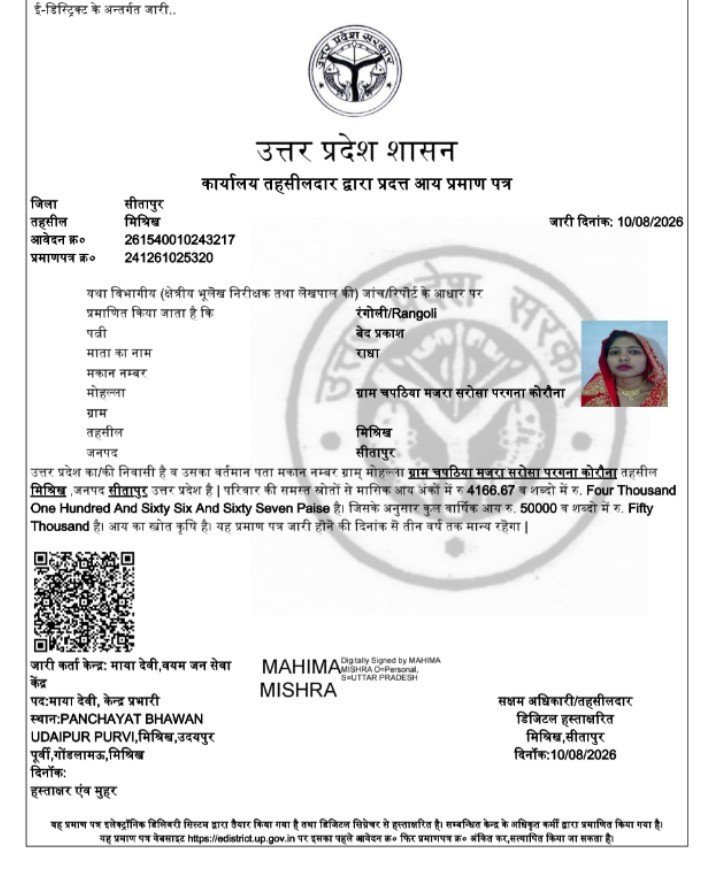 मिश्रिख तहसील में आय प्रमाण पत्रों की जांच के आदेश, चार दिन में बदली आय ने उठाए सवाल